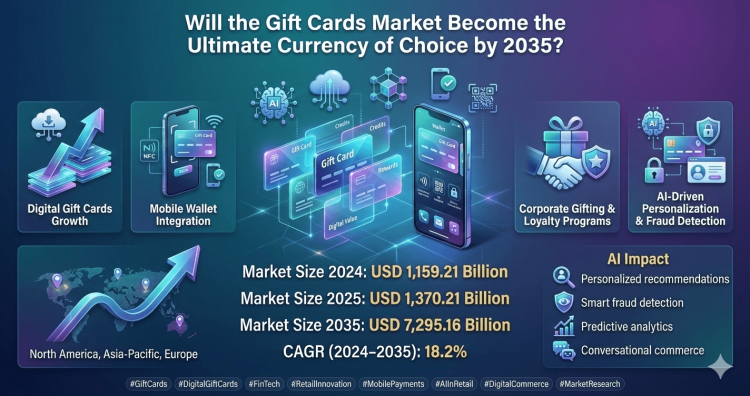 Gift Cards Market Battles for USD 7295 Billion by 2035 at 18.2% CAGR