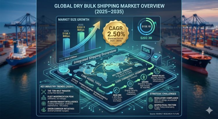 Carrying the World’s Commodities: Inside the Global Dry Bulk Shipping Market and Its Steady Voyage to USD 202.3 Billion by 2035